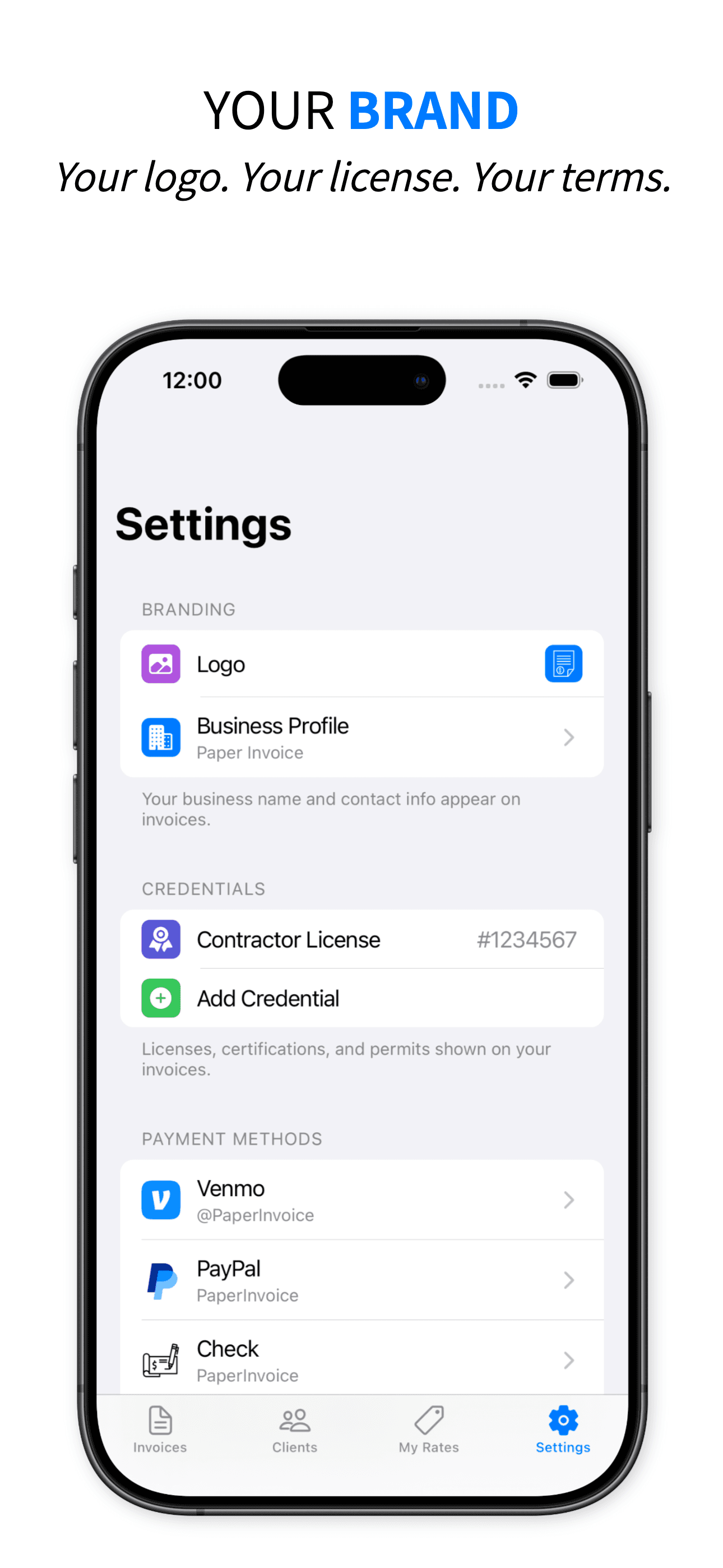 Paper Invoice - Your Brand