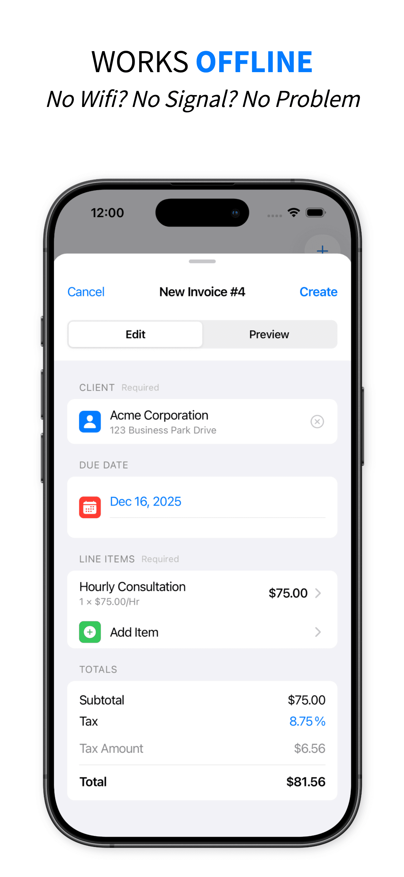 Paper Invoice - Works Offline