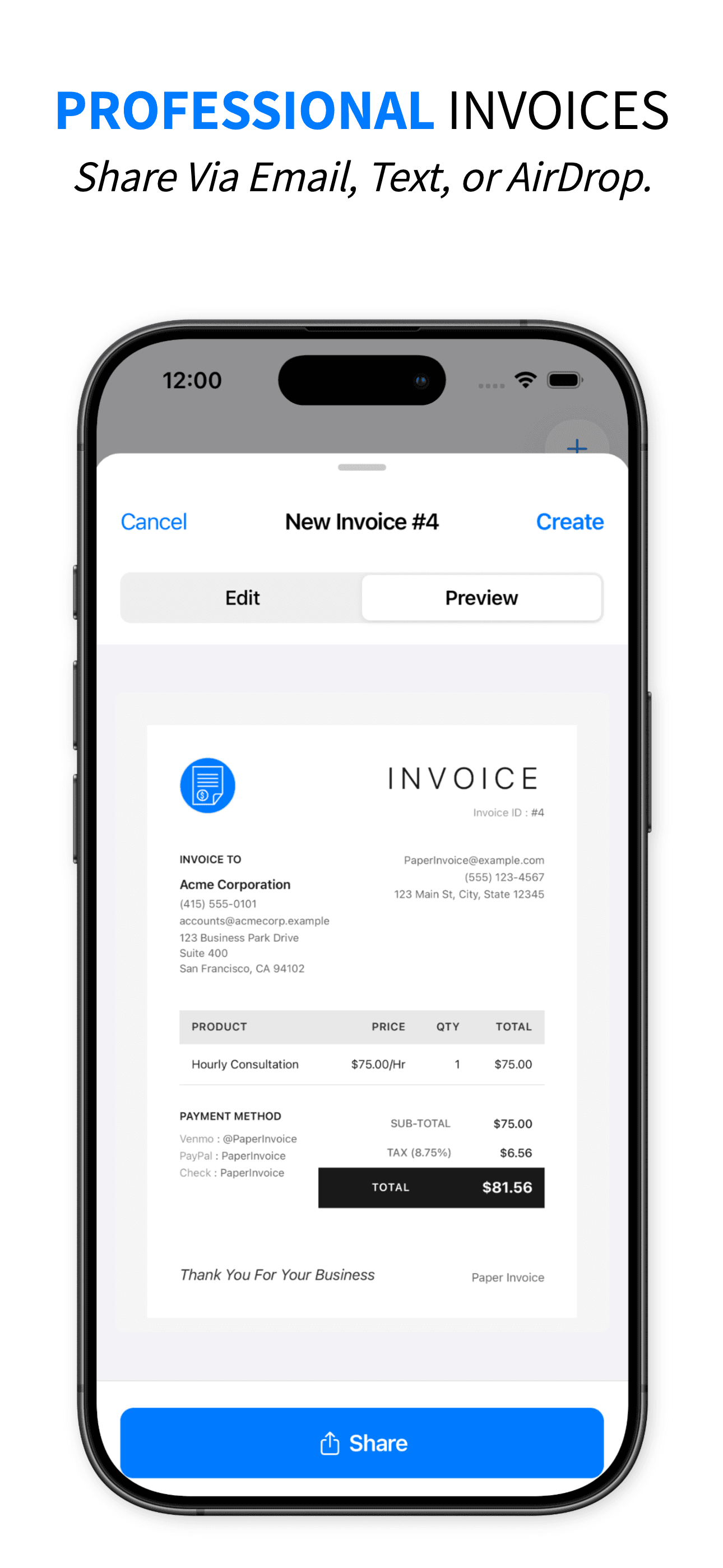 Paper Invoice - Professional Invoices