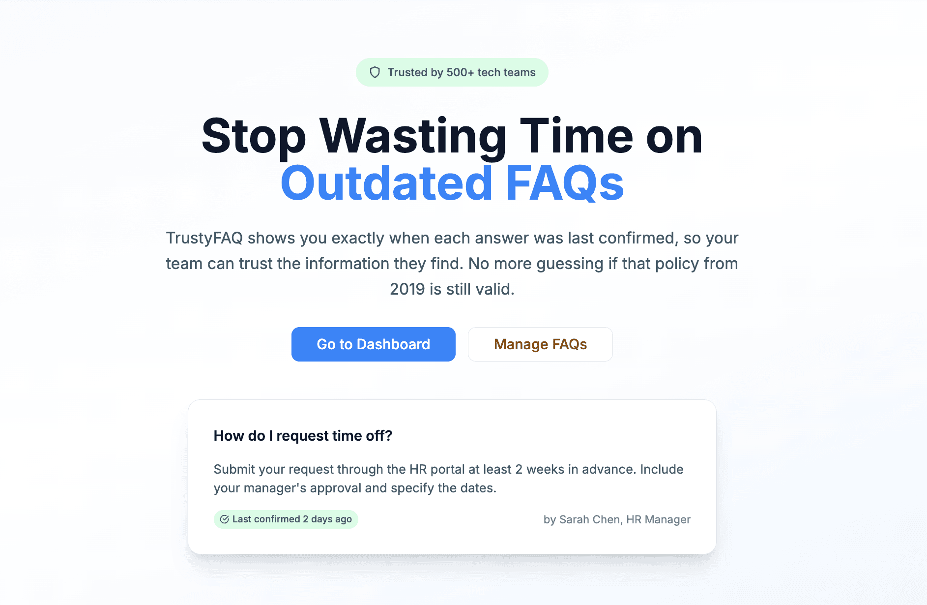TrustyFAQ Main Interface
